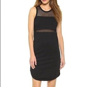 Women Rag & Bone Jean Marlo Mesh Combo Sleeveless Tank Cotton Dress Black Sz XS